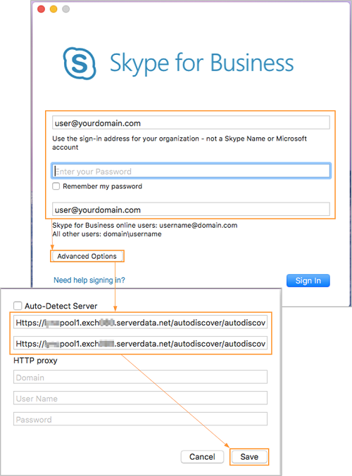 skype for business mac set location